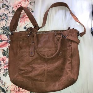 Beautiful Over the Shoulder Leather Diaper Bag
